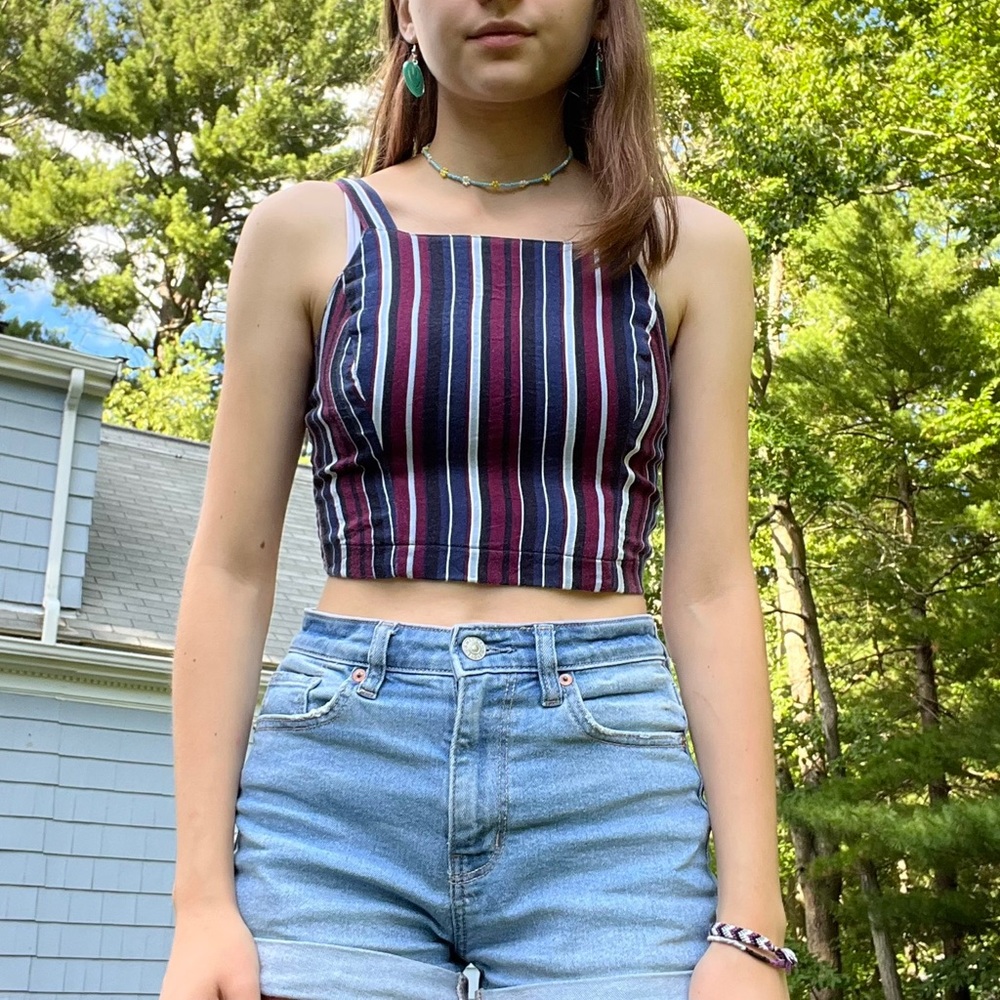 Hollister - Striped Halter Crop Top - XS